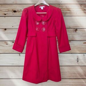 Charlotte Russe Vintage Red Empire Waist Doll Coat Sz S